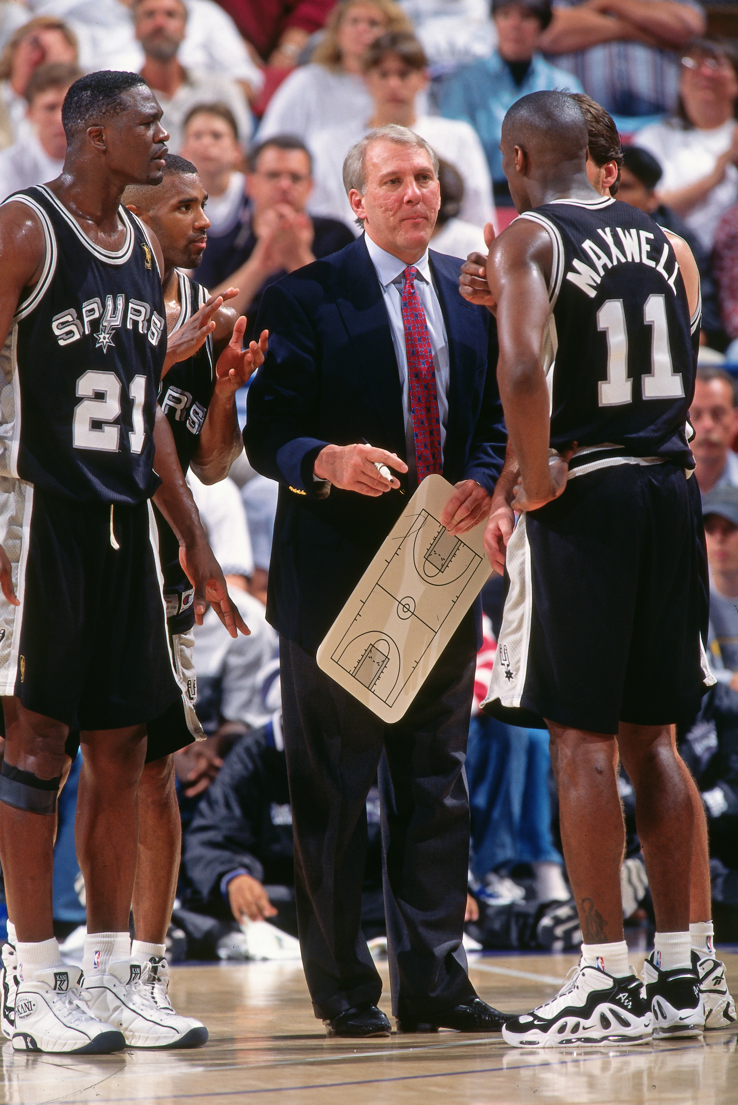 Peter Holt of the San Antonio Spurs celebrates during the 1997 NBA